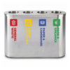 Stainless Steel Waste Sorting Station - Red, Yellow, Blue & Green (WRS012)