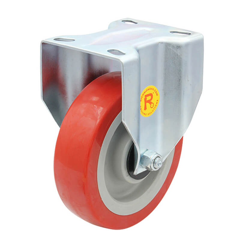 125mm Polyurethane Tyred Nylon Centred Wheel, 200kg Capacity Rigid Castor (R5045)
