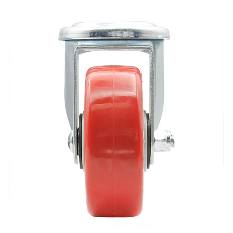 100mm Polyurethane Tyred Nylon Centred Wheel, 200kg Capacity, Bolt Hole Swivel Castor (S4218) - Image 3
