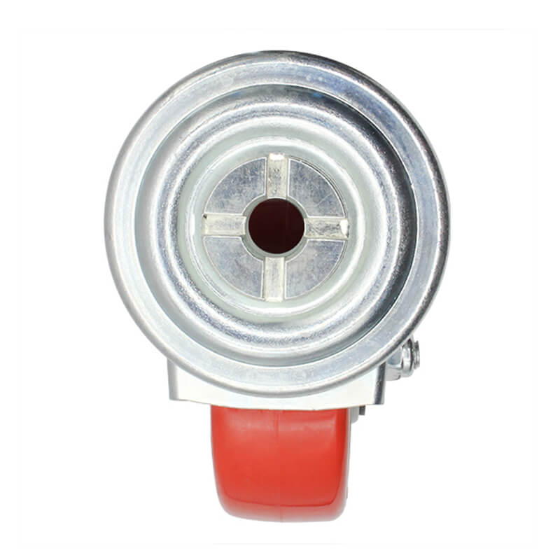 100mm Polyurethane Tyred Nylon Centred Wheel, 200kg Capacity, Bolt Hole Swivel Castor (S4218) - Image 5