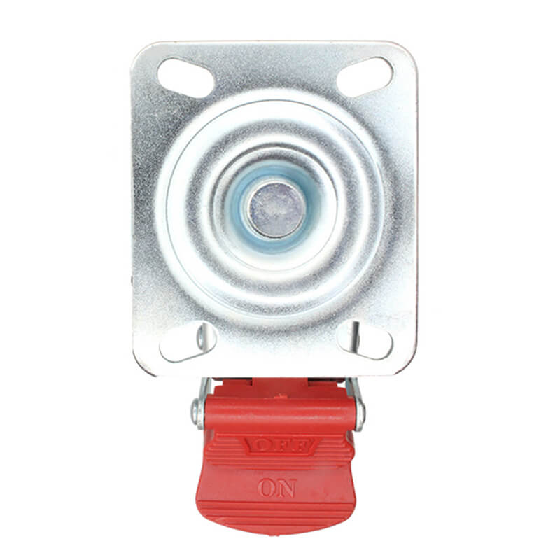 125mm Polyurethane Tyred Nylon Centred Wheel, 200kg Capacity Swivel Brake Castor (S5044B) - Image 5