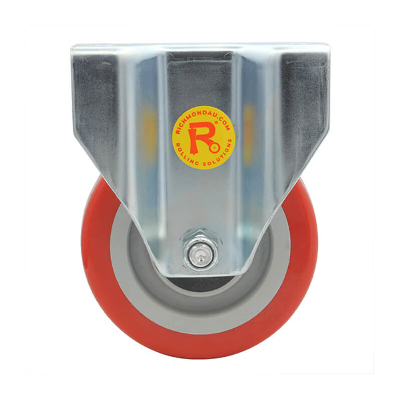 100mm Polyurethane Tyred Nylon Centred Wheel, 200kg Capacity Rigid Castor (R4045) - Image 4