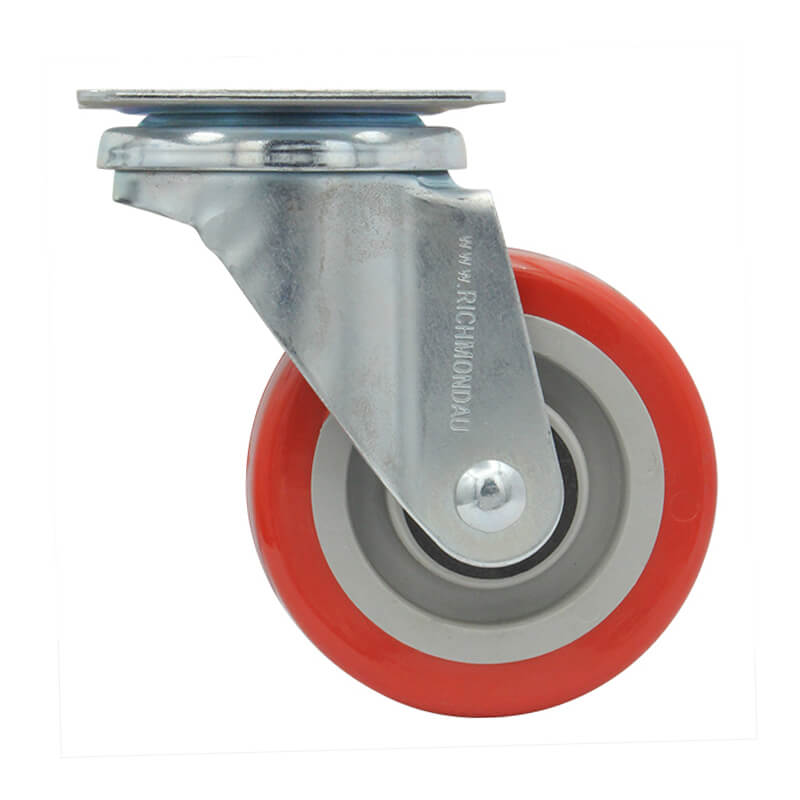 100mm Polyurethane Tyred Nylon Centred Wheel, 200kg Capacity Swivel Castor (S4044) - Image 4