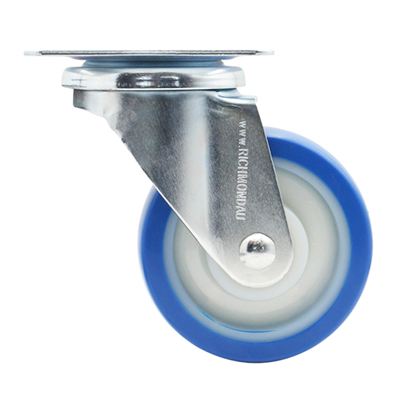 100mm Rebound Polyurethane Wheel, 150kg Capacity Swivel Castor (S4054) - Image 4