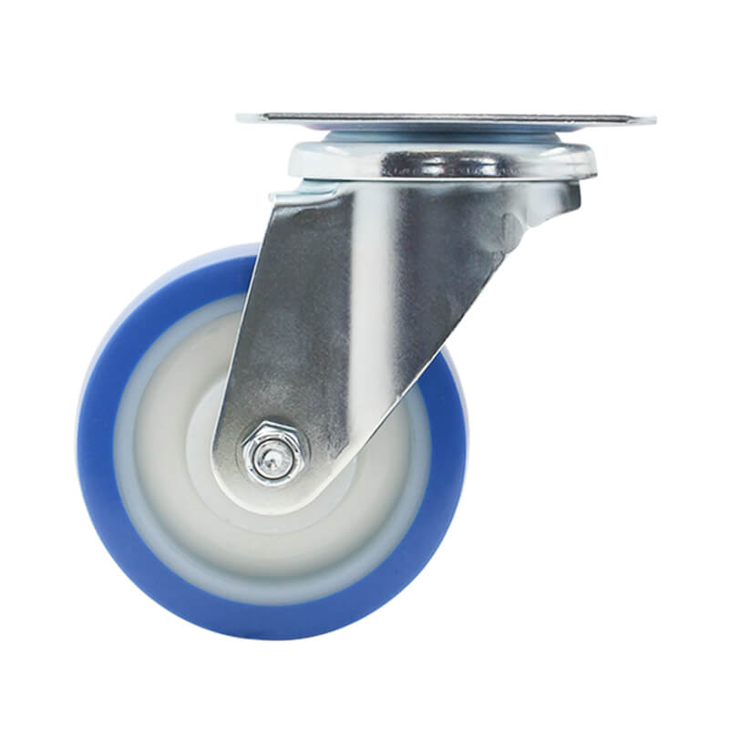 100mm Rebound Polyurethane Wheel, 150kg Capacity Swivel Castor (S4054) - Image 2